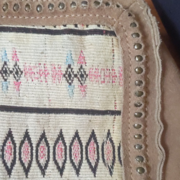 - GORGEOUS free people sling purse leather India tapestry fabric - Picture 9 of 10